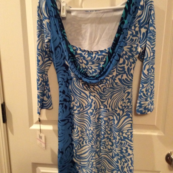 Muse blue multi dress - Picture 3 of 8